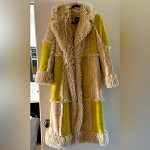 NWT UO Amelia Faux Fur Trim Overcoat